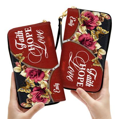 Roses Christian Clutch Purse - Love - Hope - Faith CP03
