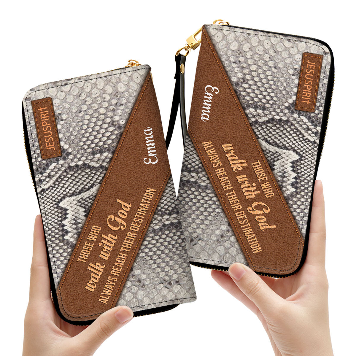 Unique Personalized Christian Clutch Purse - Those Who Walk With God Always Reach Their Destination CP30
