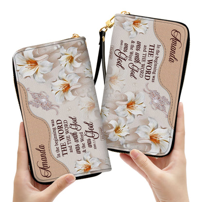 Awesome Personalized Butterfly Clutch Purse - The Word Was With God NUH337