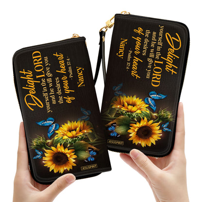 Meaningful Personalized Clutch Purse - Delight Yourself In The Lord NUH437