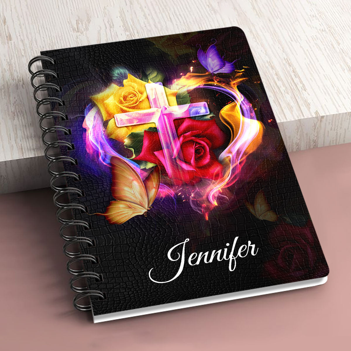 Pretty Personalized Spiral Journal - I Will Walk By Faith Even When I Cannot See Him NUH433
