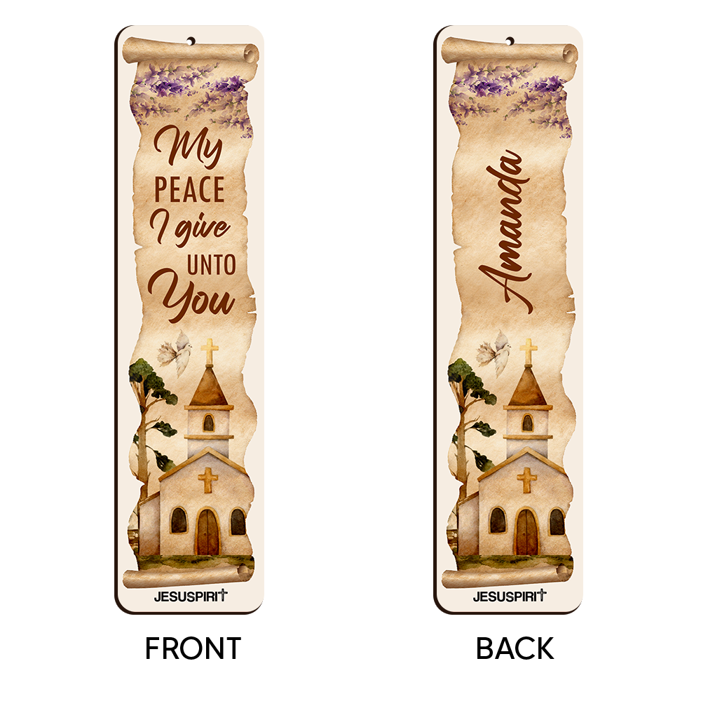 Lovely Personalized Wooden Bookmarks - My Peace I Give Unto You HN27
