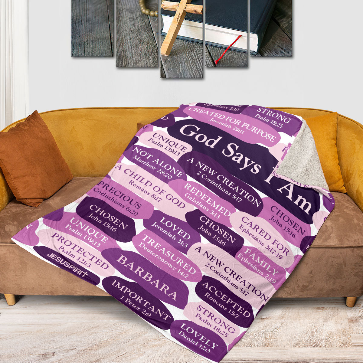 Jesuspirit | Spiritual Gift Of Faith For Christian People | Unique Personalized Fleece Blanket | What God Says About You FBHN699