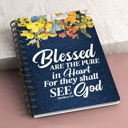 Jesuspirit | Matthew 5:8 | Religious Gift For Christian People | Blessed Are The Pure In Heart | Personalized Spiral Journal SJHN677