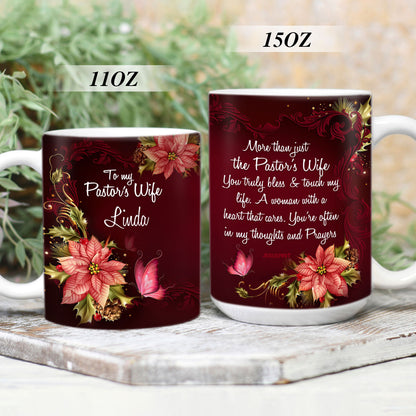 Jesuspirit | Personalized Ceramic Mug | Christian Gifts For Pastor's Wife | Flower And Butterfly CCMH715