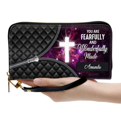 Special Personalized Cross Clutch Purse - You Are Fearfully And Wonderfully Made CP15