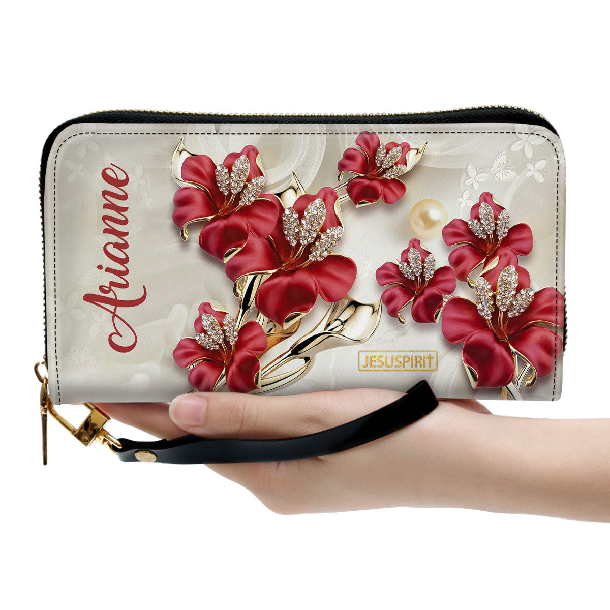 Elegant Personalized Flower Clutch Purse CP35