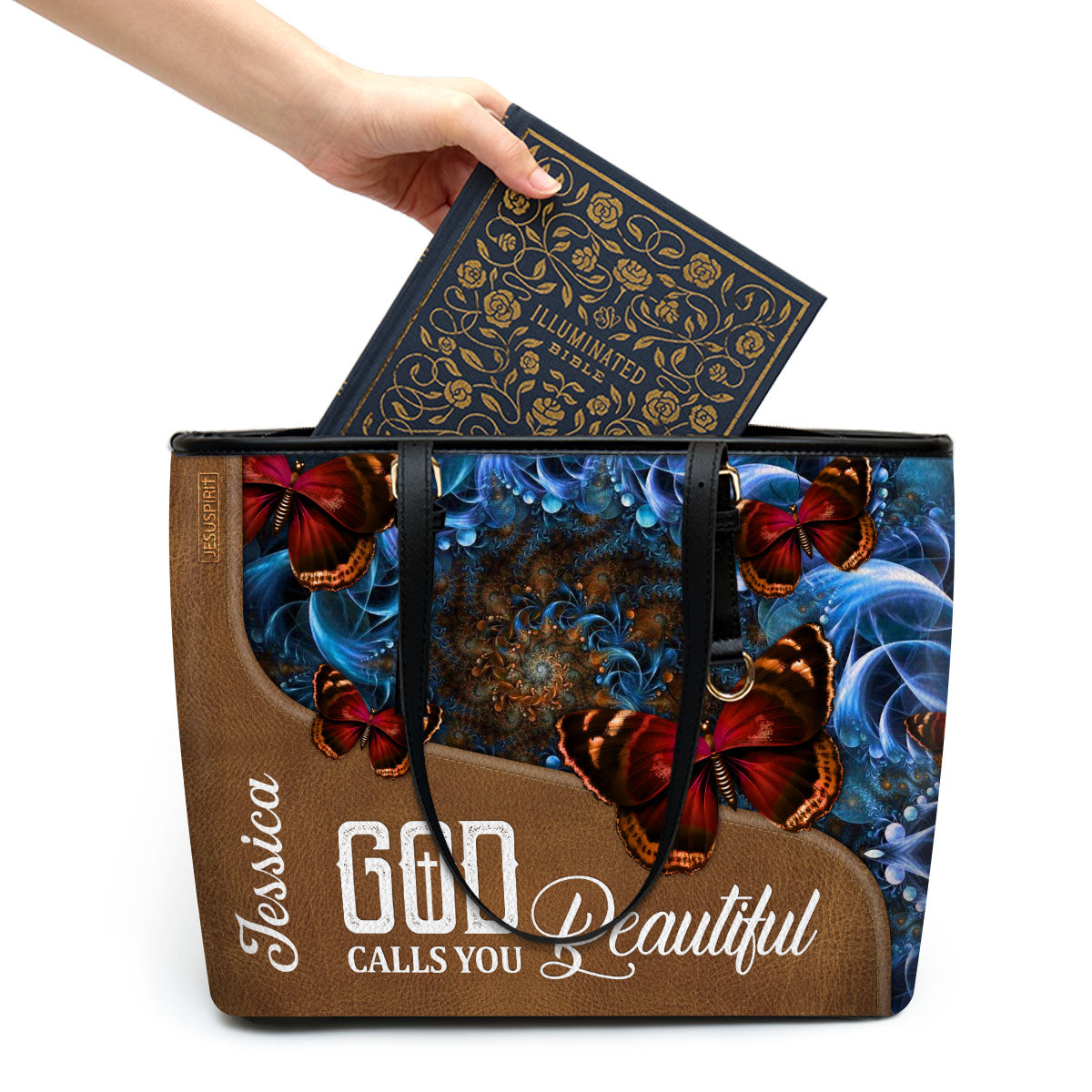 God Calls You Beautiful - Adorable Personalized Large Leather Tote Bag NUH273