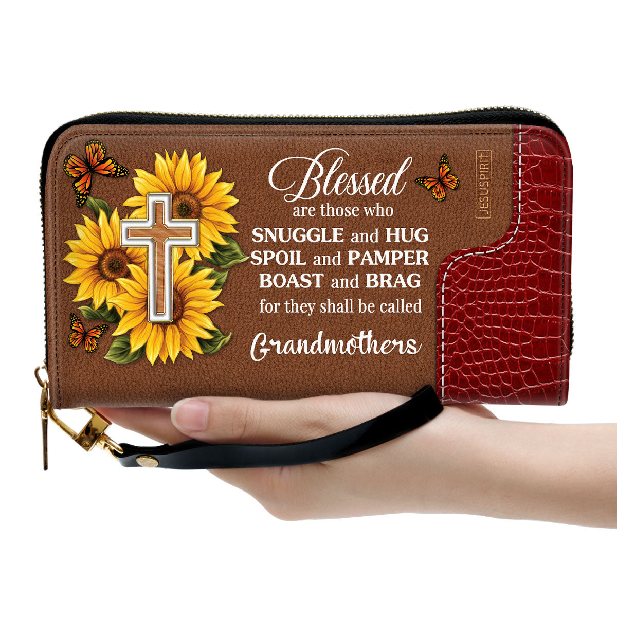 Blessed Are Those Who Boast And Brag - Pretty Personalized Sunflower Clutch Purse NUH329