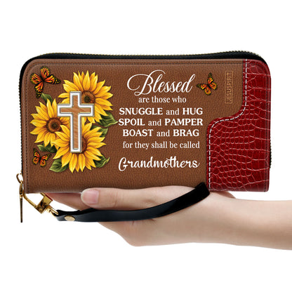 Blessed Are Those Who Boast And Brag - Pretty Personalized Sunflower Clutch Purse NUH329