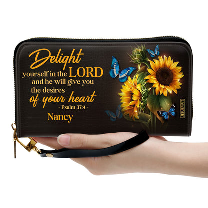 Meaningful Personalized Clutch Purse - Delight Yourself In The Lord NUH437