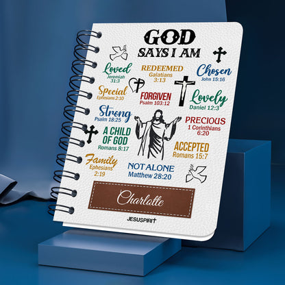 Jesuspirit | What God Says About You | Unique Religious Gifts For Christian Prayer | Personalized Spiral Journal SJH742