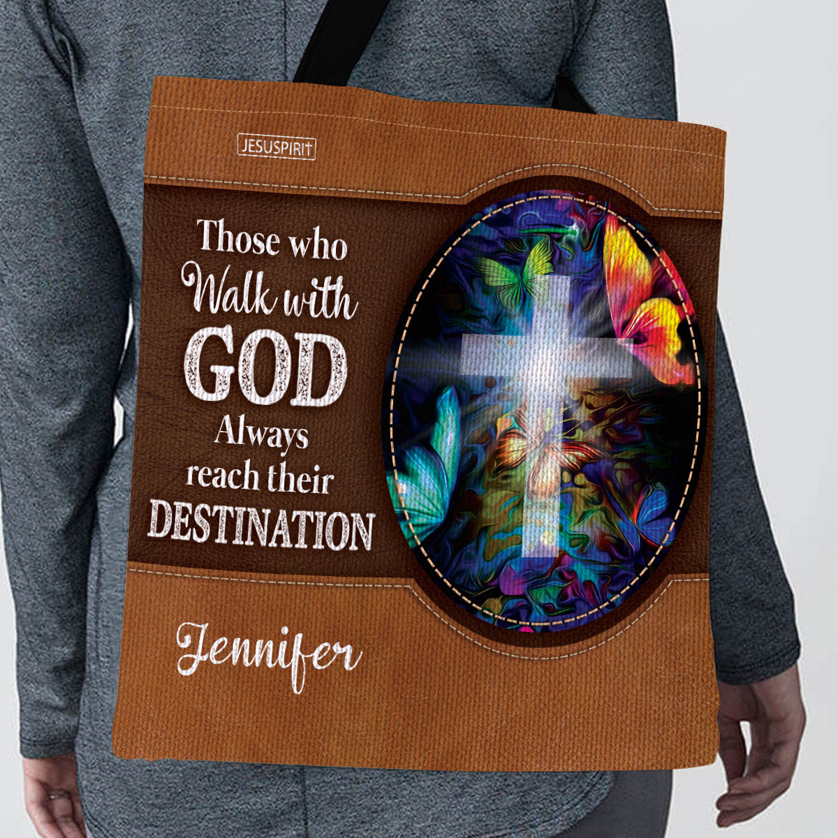 Beautiful Personalized Christian Tote Bag - Those Who Walk With God Always Reach Their Destination NUH266