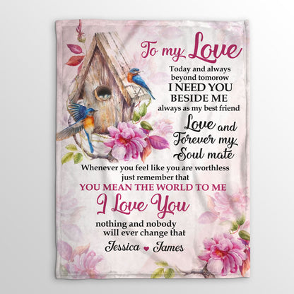 Jesuspirit | Personalized Fleece Blanket For Christian Couple | You Meant The World To Me | Meaningful Anniversary Gifts FBH818