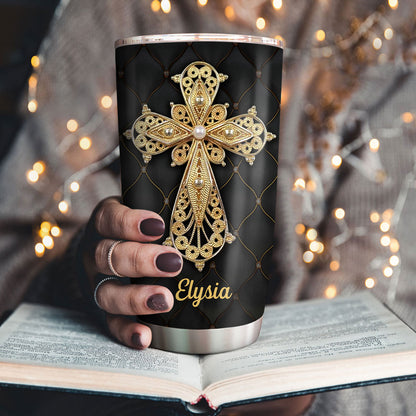 Jesuspirit | Personalized Cross Stainless Steel Tumbler 20oz | I Can Do All Things Through Christ | Philippians 4:13 | Unique Scripture Gifts For Christians SSTH783