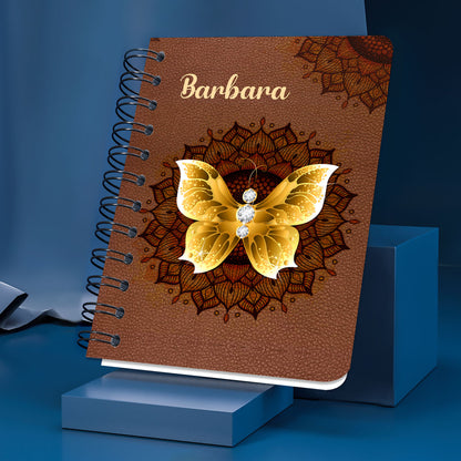 Jesuspirit | Personalized Spiral Journal | Butterfly And Flower | Scripture Gifts For Christian People SJH738
