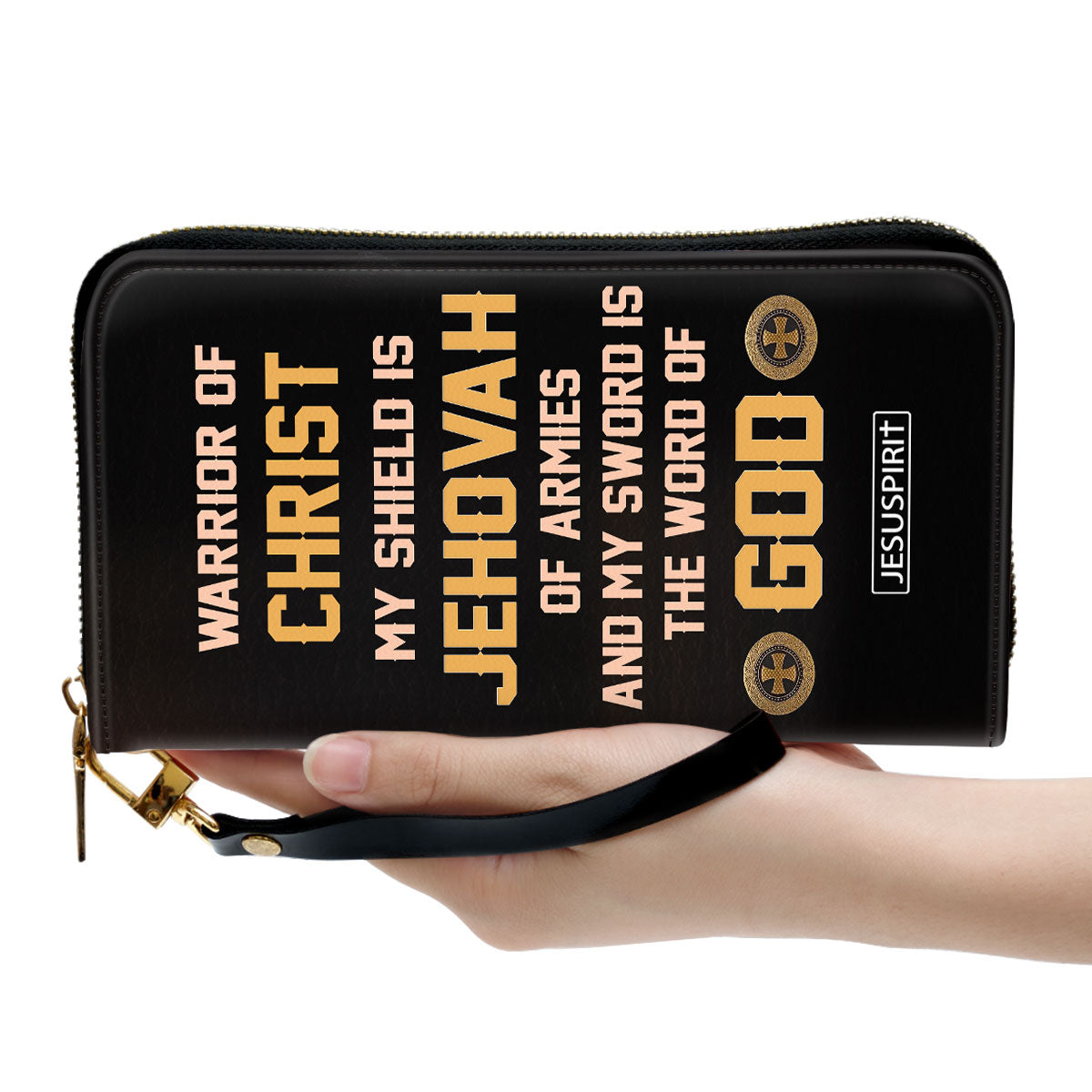 Jesuspirit | Spiritual Gift From God For Christian Women | My Sword Is The Word Of God | Personalized Zippered Leather Clutch Purse NUM396C