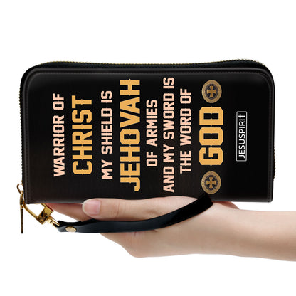 Jesuspirit | Spiritual Gift From God For Christian Women | My Sword Is The Word Of God | Personalized Zippered Leather Clutch Purse NUM396C