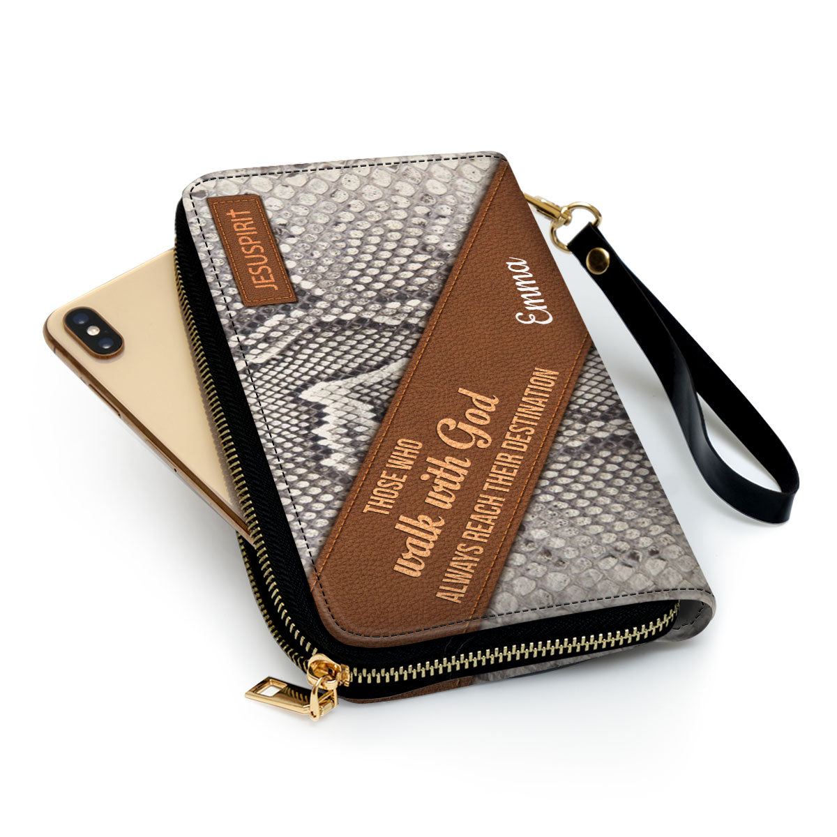 Unique Personalized Christian Clutch Purse - Those Who Walk With God Always Reach Their Destination CP30