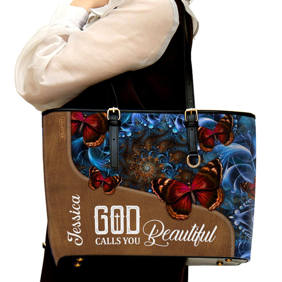 God Calls You Beautiful - Adorable Personalized Large Leather Tote Bag NUH273
