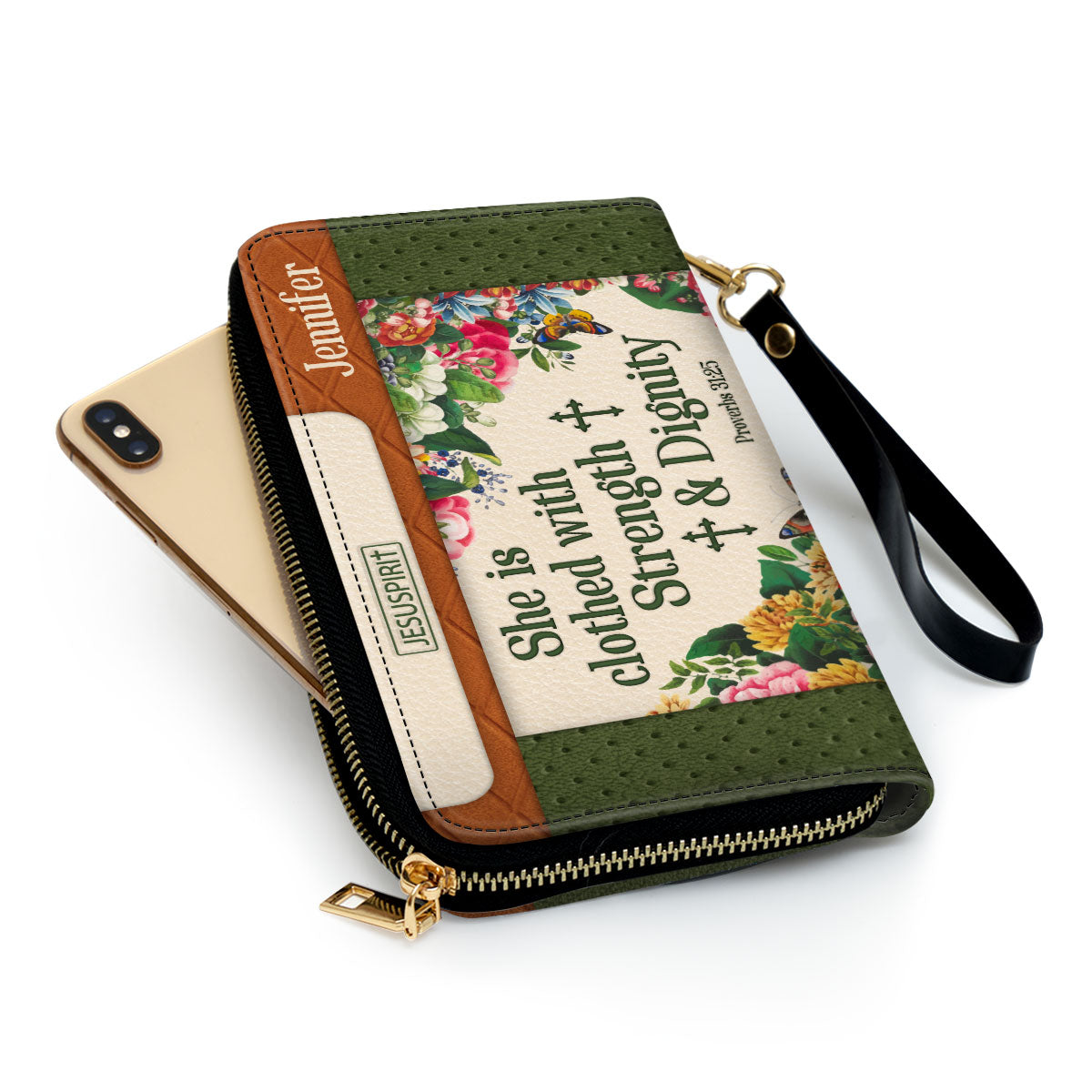 She Is Clothed With Strength And Dignity - Adorable Personalized Christian Clutch Purse NUHN307