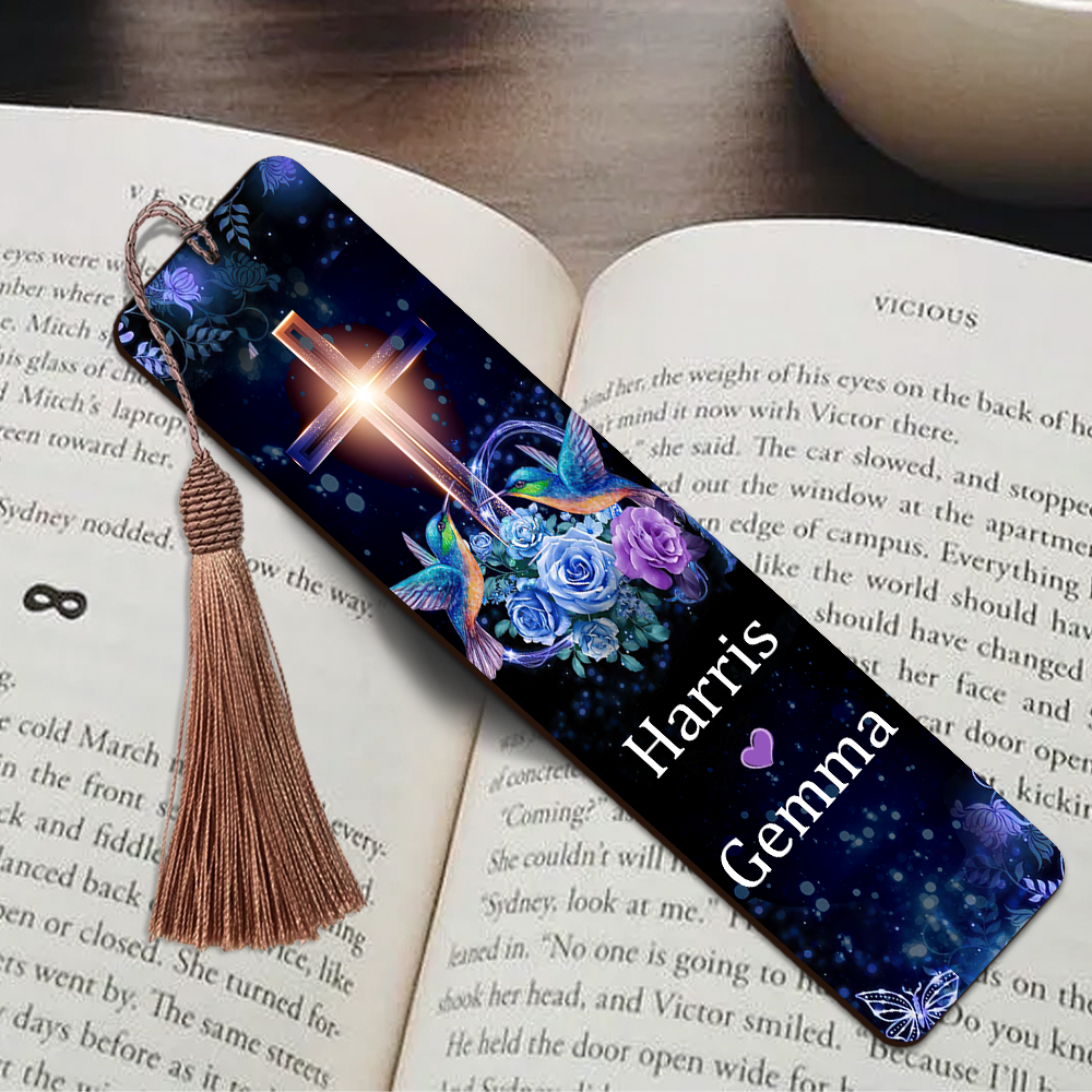 Jesuspirit Personalized Wooden Bookmarks | I Loved You Your Whole Life | Cross And Roses BM46
