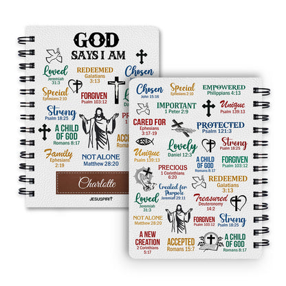 Jesuspirit | What God Says About You | Unique Religious Gifts For Christian Prayer | Personalized Spiral Journal SJH742
