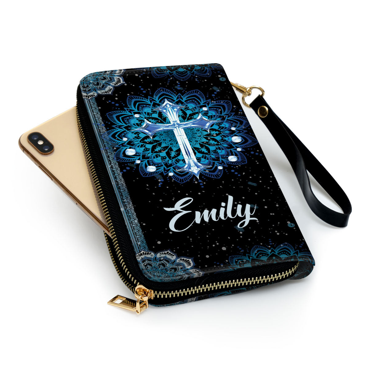 Jesuspirit | You Are Precious In His Sight | Spiritual Gift Faith For Women | Personalized Cross Zippered Leather Clutch Purse AM253C