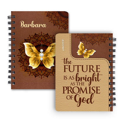 Jesuspirit | Personalized Spiral Journal | Butterfly And Flower | Scripture Gifts For Christian People SJH738