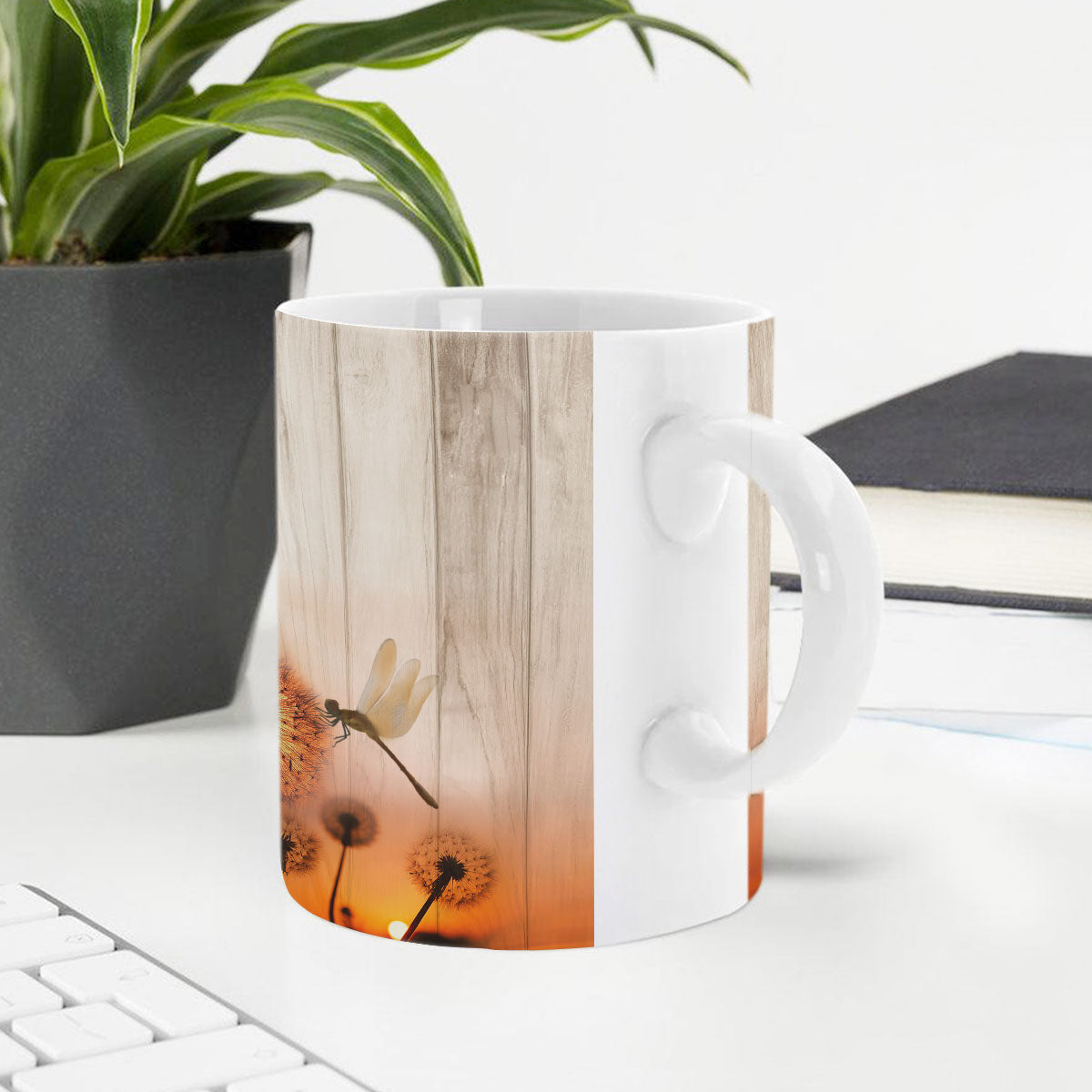 Beautiful Personalized Dandelion White Ceramic Mug - Give Me Jesus NUA161