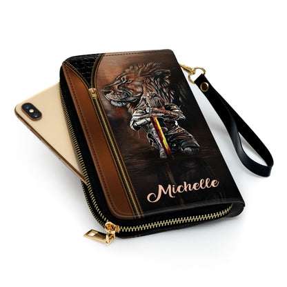 Jesuspirit | Spiritual Gift From God For Christian Women | My Sword Is The Word Of God | Personalized Zippered Leather Clutch Purse NUM396C