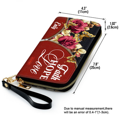 Roses Christian Clutch Purse - Love - Hope - Faith CP03