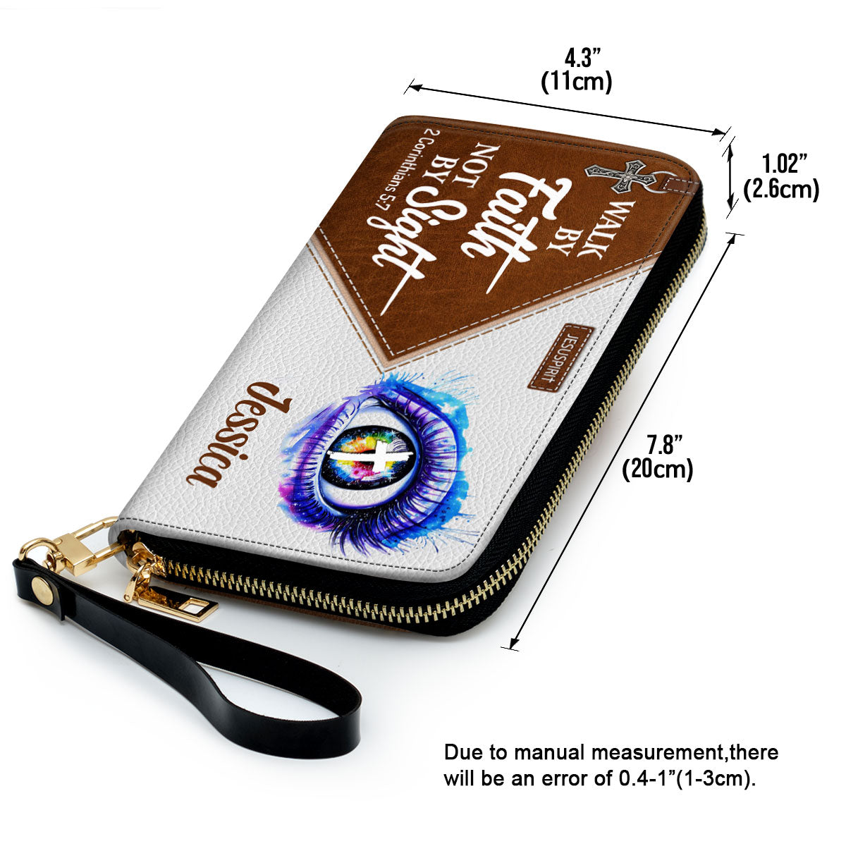 Personalized Christian Clutch Purse - Walk By Faith, Not By Sight NUH293