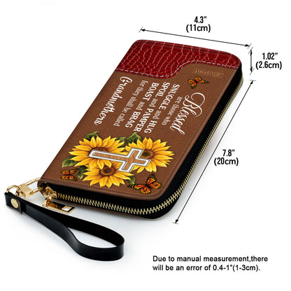 Blessed Are Those Who Boast And Brag - Pretty Personalized Sunflower Clutch Purse NUH329