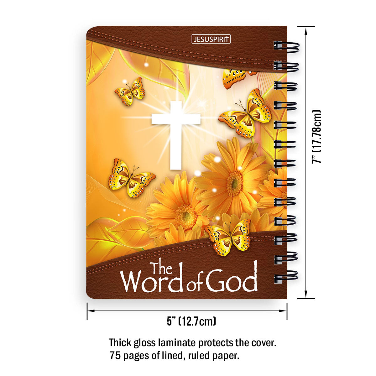 The Word Of God - Lovely Personalized Flower Spiral Journal I05