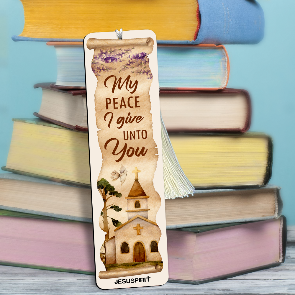 Lovely Personalized Wooden Bookmarks - My Peace I Give Unto You HN27