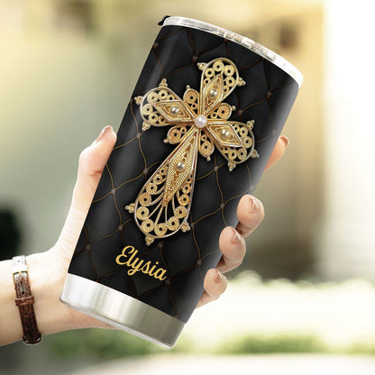 Jesuspirit | Personalized Cross Stainless Steel Tumbler 20oz | I Can Do All Things Through Christ | Philippians 4:13 | Unique Scripture Gifts For Christians SSTH783