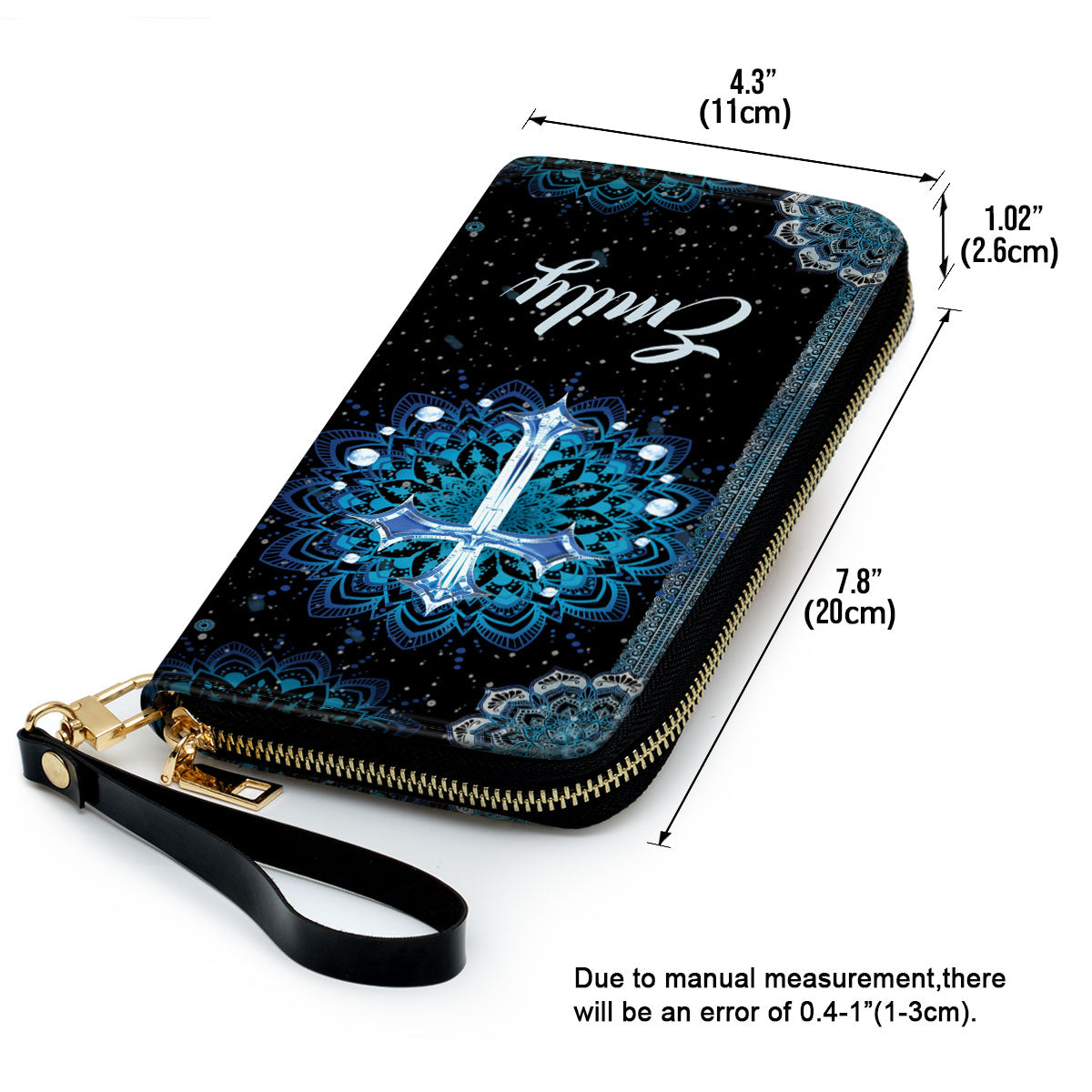 Jesuspirit | You Are Precious In His Sight | Spiritual Gift Faith For Women | Personalized Cross Zippered Leather Clutch Purse AM253C