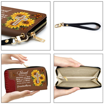 Blessed Are Those Who Boast And Brag - Pretty Personalized Sunflower Clutch Purse NUH329