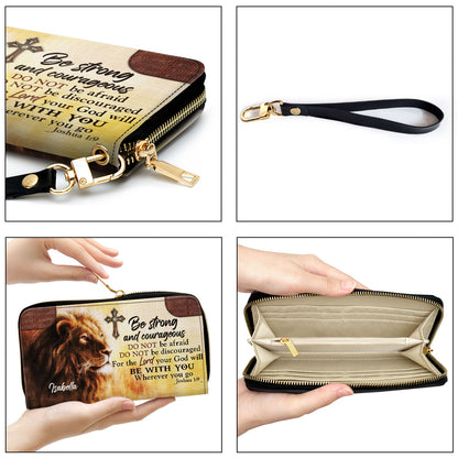 Special Personalized Cross Clutch Purse - Do Not Be Afraid, Do Not Be Discouraged NUHN304