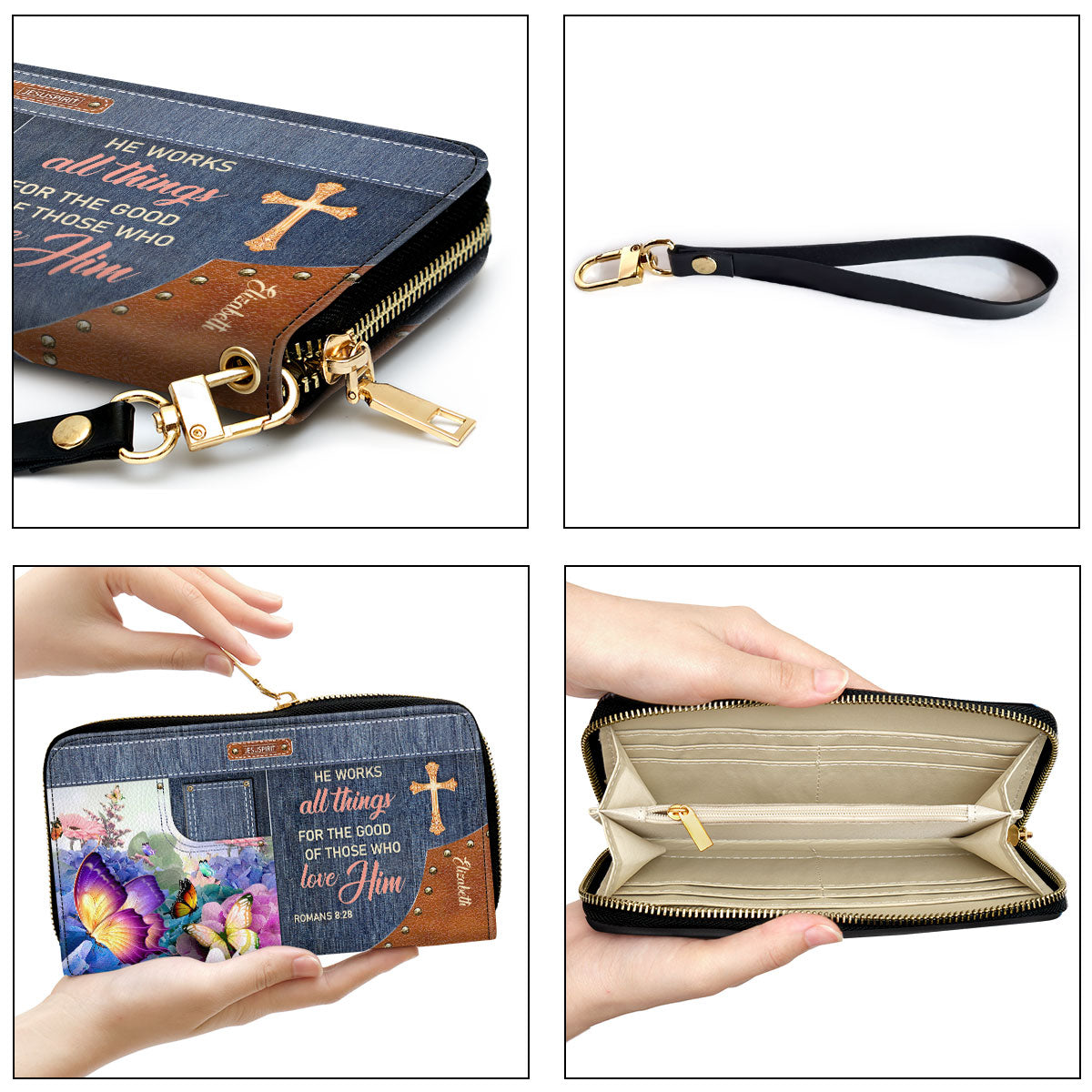 Must - Have Personalized Clutch Purse - He Works All Things For The Good Of Those Who Love Him NUM315