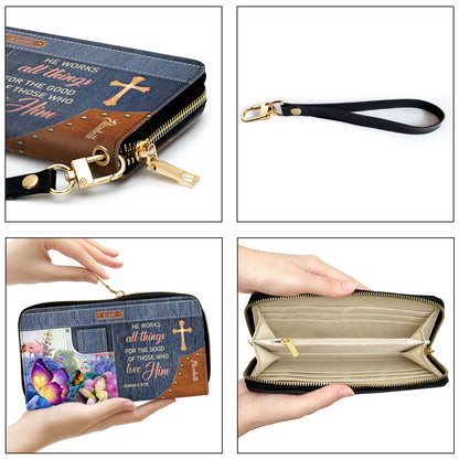 Must - Have Personalized Clutch Purse - He Works All Things For The Good Of Those Who Love Him NUM315