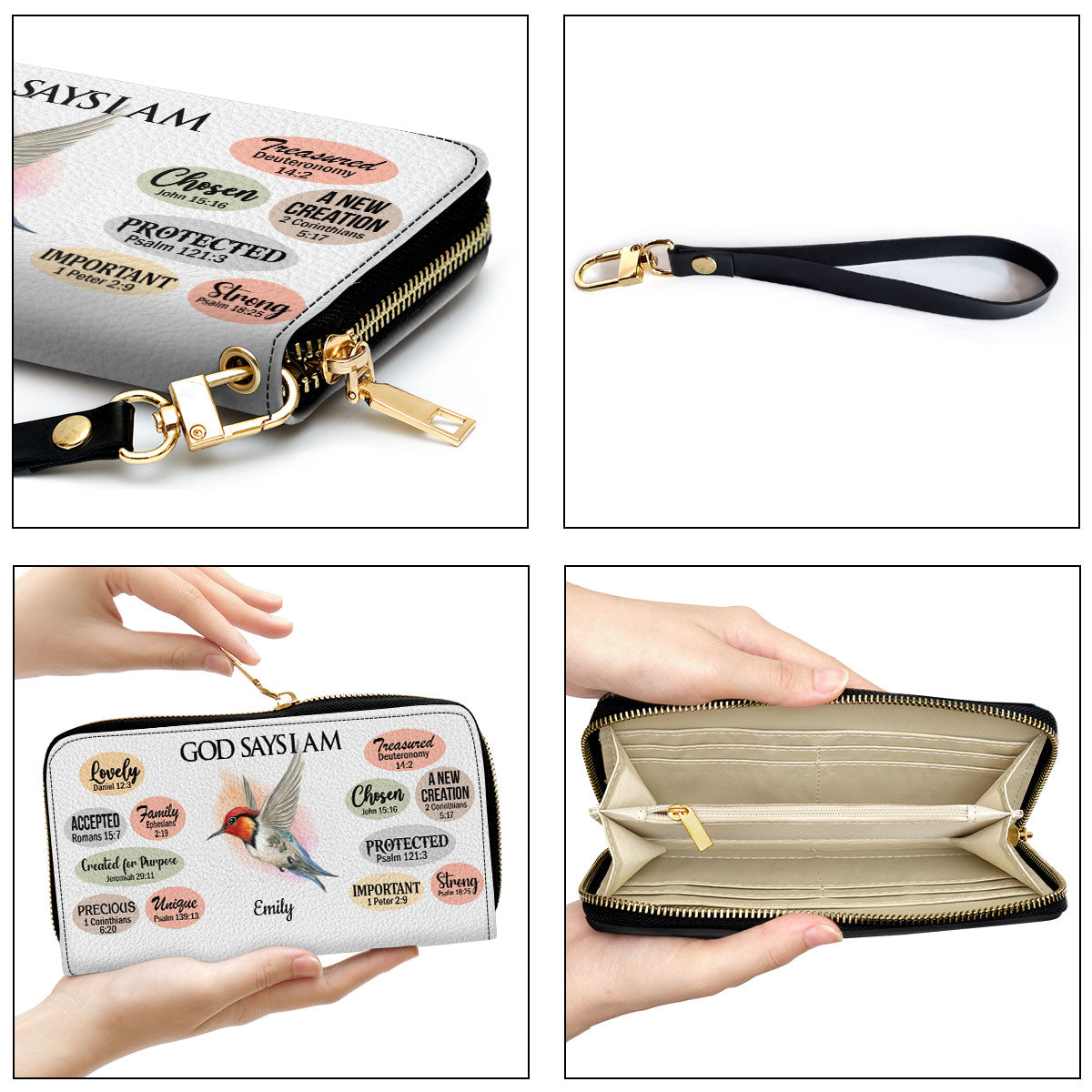 Jesuspirit | Personalized Animal Leather Clutch Purse | Christian Inspirational Gifts For Women Of God | What God Says About You CPH740