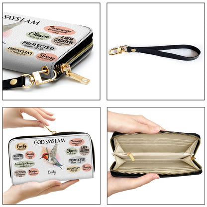 Jesuspirit | Personalized Animal Leather Clutch Purse | Christian Inspirational Gifts For Women Of God | What God Says About You CPH740