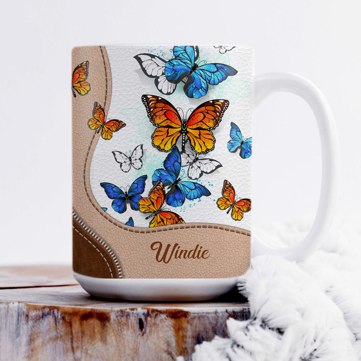 The Lord Turn His Face Toward You And Give You Peace - Lovely Personalized Butterfly White Ceramic Mug NUH324