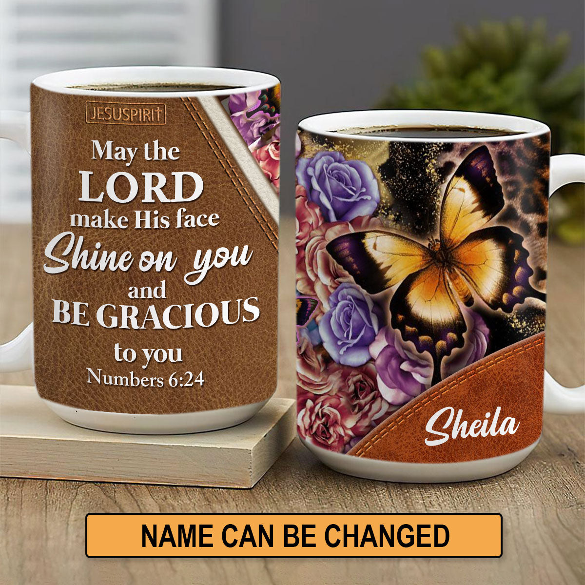 Lovely Personalized Flower White Ceramic Mug - May The Lord Make His Face Shine On You And Be Gracious To You NUH317