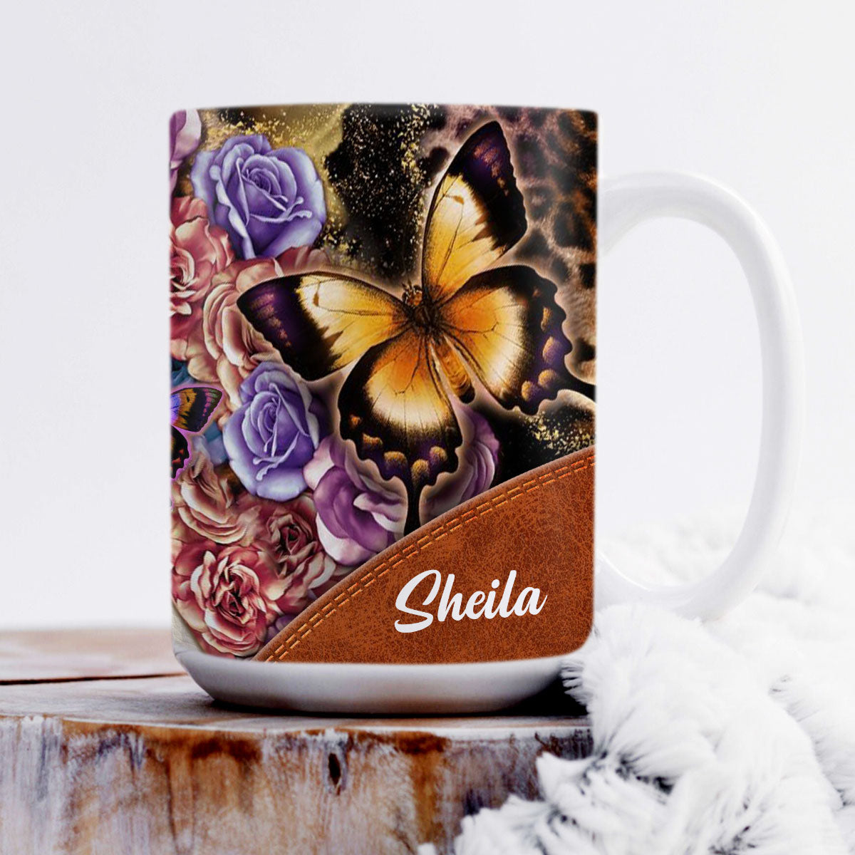 Lovely Personalized Flower White Ceramic Mug - May The Lord Make His Face Shine On You And Be Gracious To You NUH317