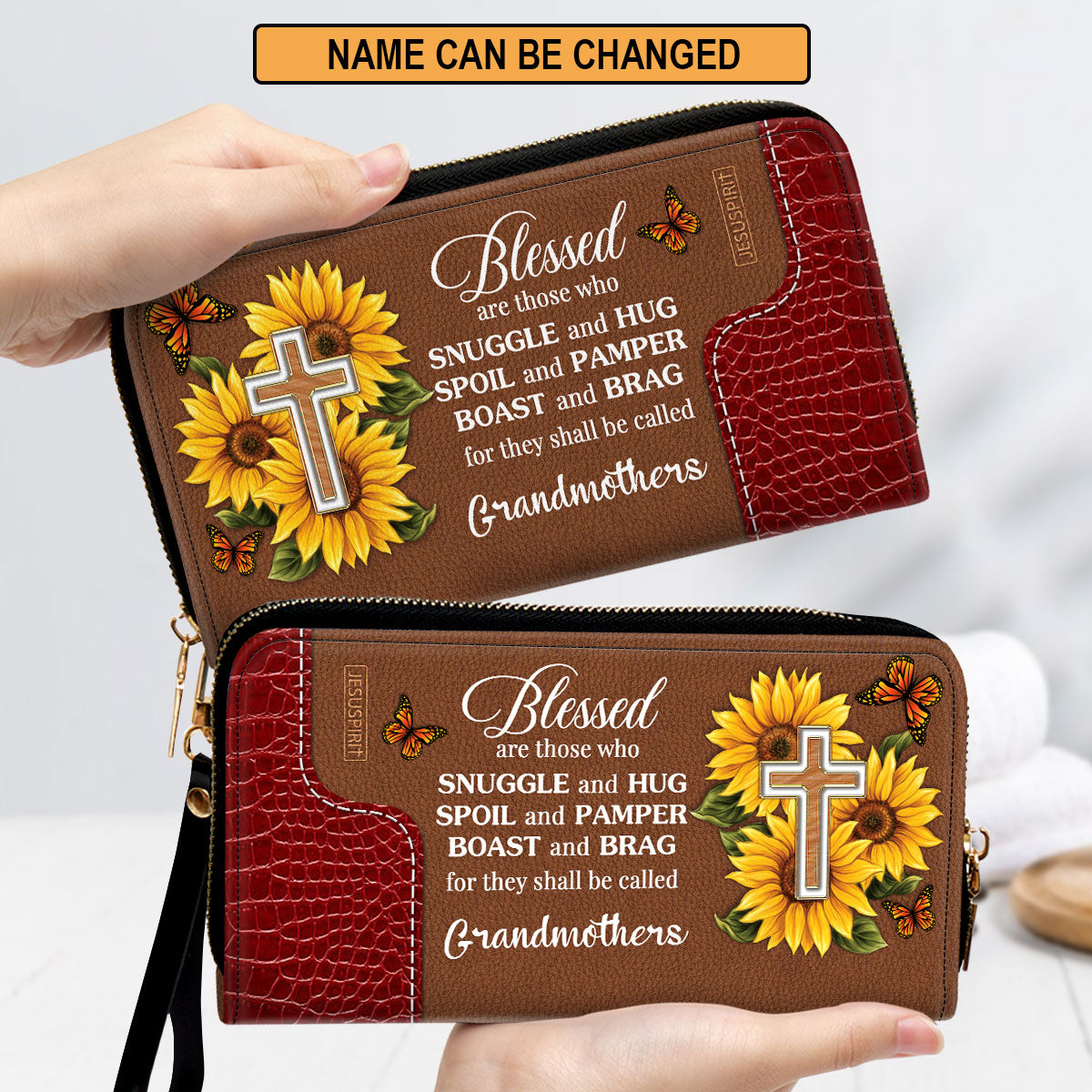 Blessed Are Those Who Boast And Brag - Pretty Personalized Sunflower Clutch Purse NUH329