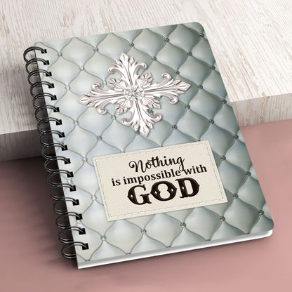Unique Christian Spiral Journal - Nothing Is Impossible With God HH363