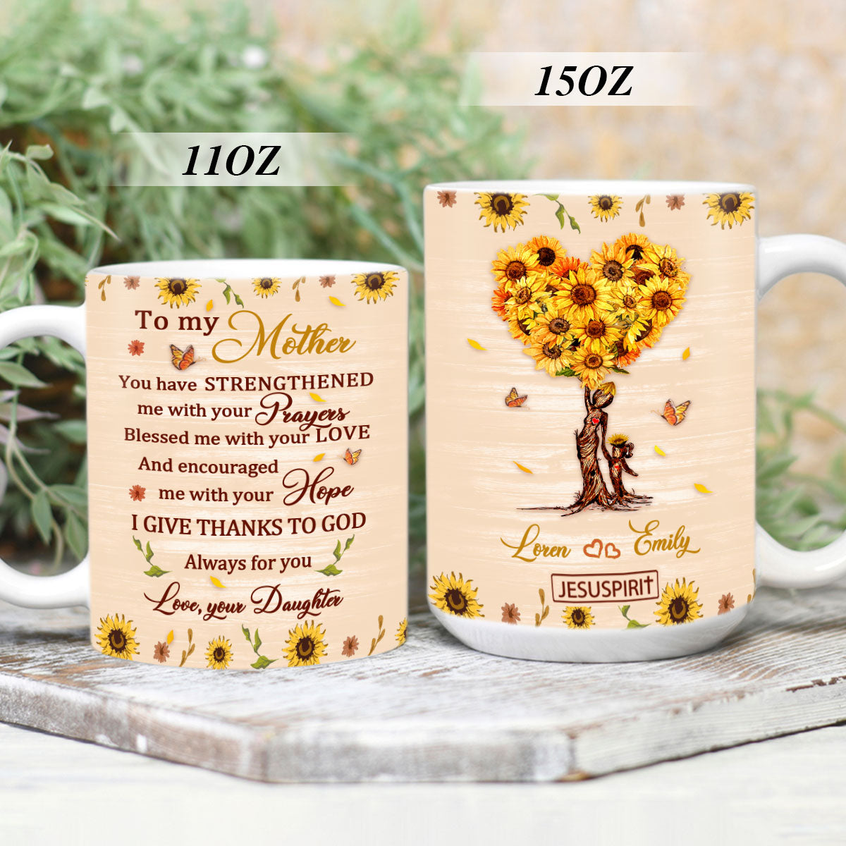 Meaningful Personalized Sunflower White Ceramic Mug - Blessed Me With Your Love HIM300